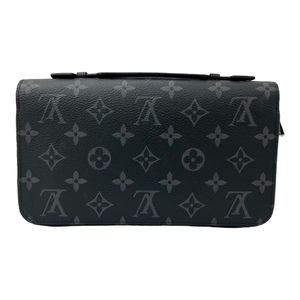 Louis Vuitton Canvas Zippy Black Bag Clutch Xl